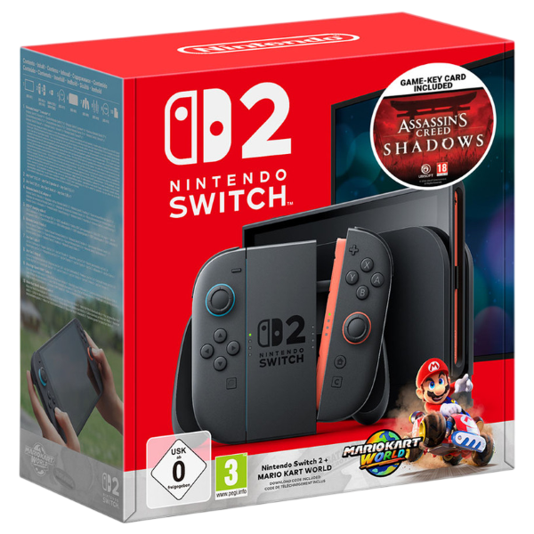 Конзола Nintendo Switch 2 + Mario Kart World + Assassin's Creed Shadows Bundle