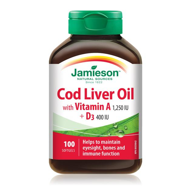 Jamieson Cod Liver Oil Масло од црн дроб на бакалар 100 капсули
