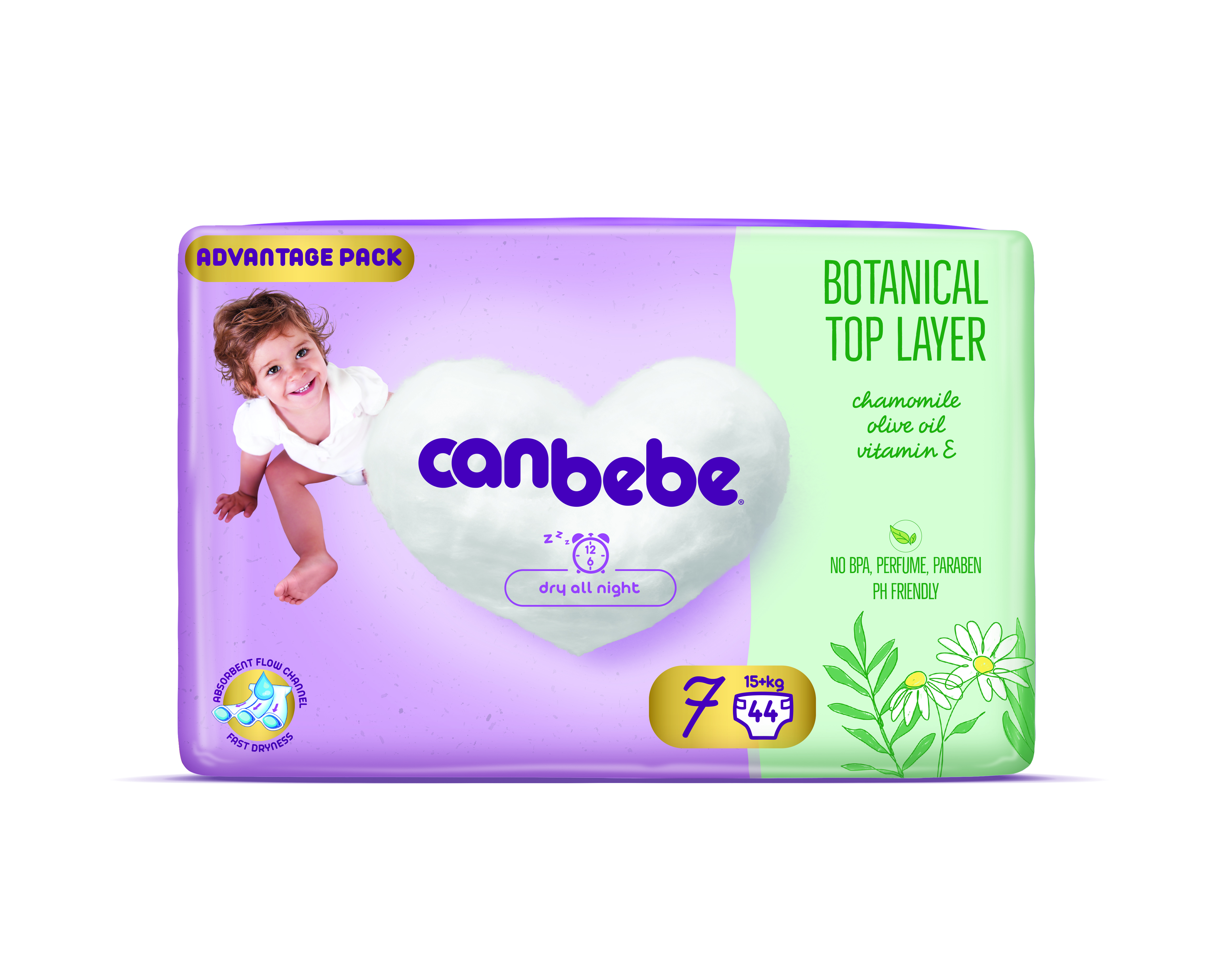 CANBEBE Пелени за бебиња бр. 7 (15+ кг), 44 пелени