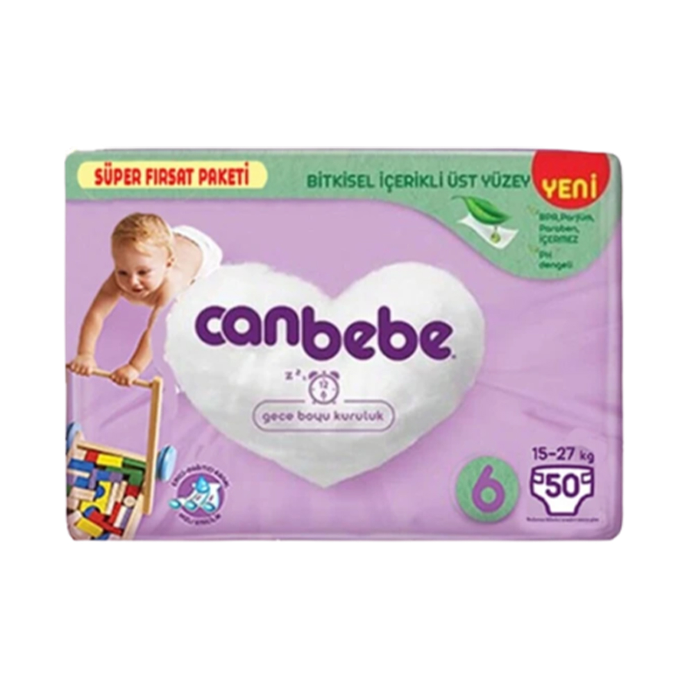 CANBEBE Пелени за бебиња бр. 6 (15-27 кг), 50 пелени