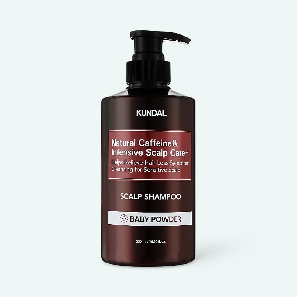 KUNDAL Natural Caffeine Baby Powder Шампон од кофеин за длабинско чистење, 500 мл