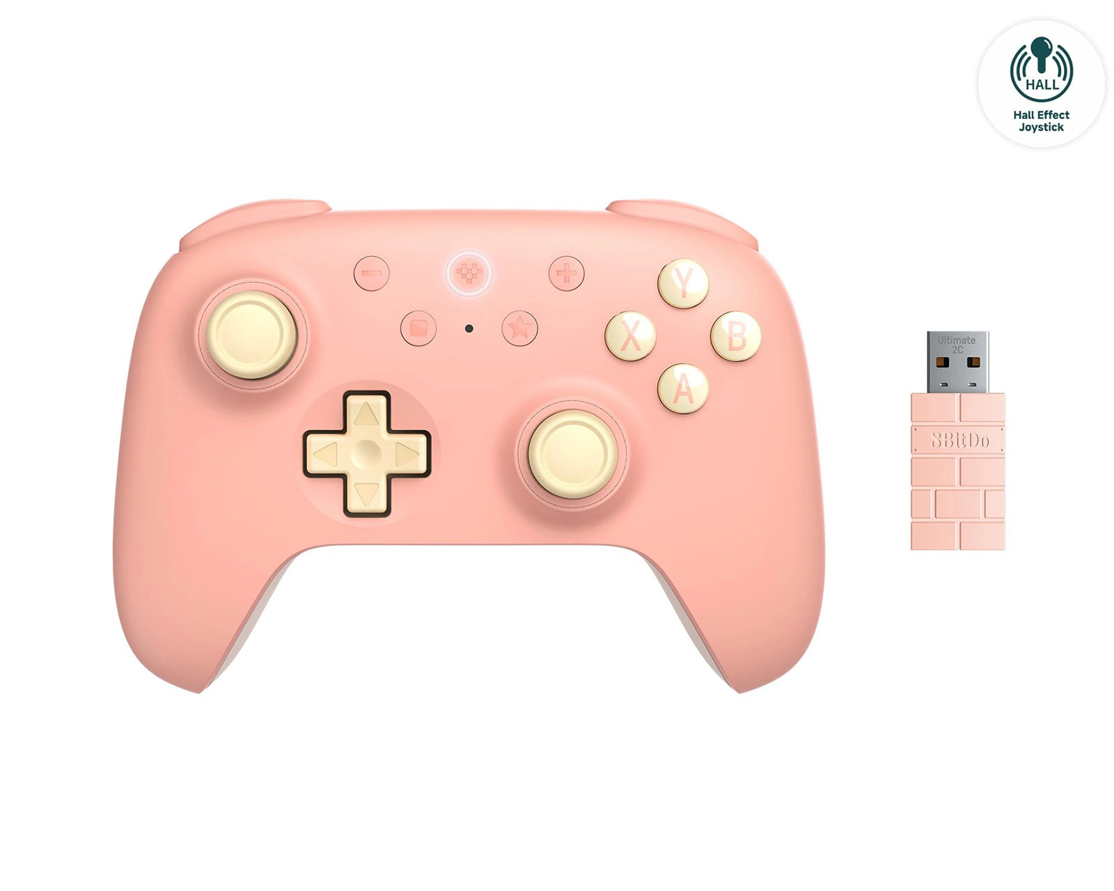 Wireless Controller for PC/Android 8BitDo Ultimate 2C Peach (w/ Hall Effect Joysticks)