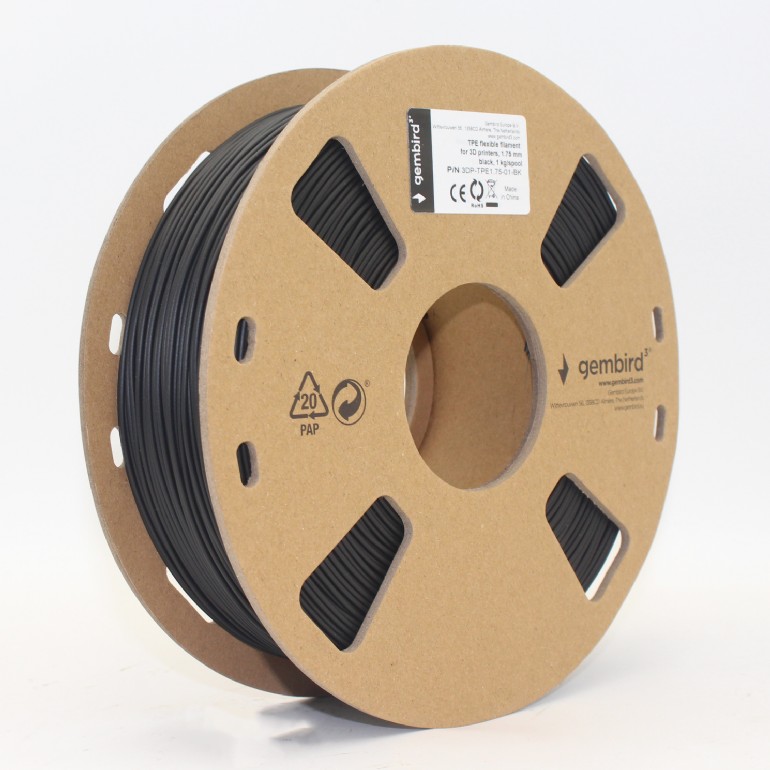 Filament for 3D Printer TPE Flexible 1.75mm Gembird Black