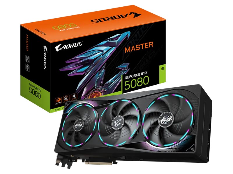 Gigabyte AORUS GeForce RTX 5080 MASTER 16GB GDDR7 HDMI/3xDP/DX12U/PCIe 5.0/WINDFORCE 3X