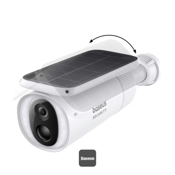 Baseus Smart Home WiFi Outdoor Camera S1 Solar 2K w/Built in 10400mAh Battery White