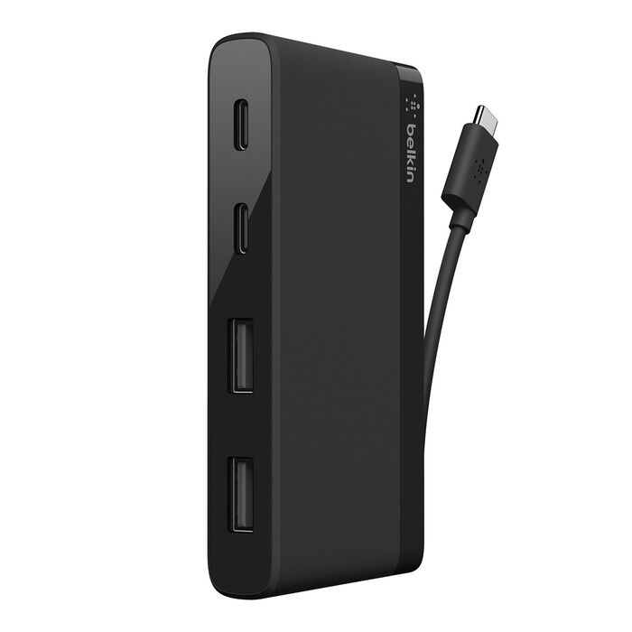 USB HUB 3.1 Gen1 4-Port Belkin, 2x USB+2x Type-C Ports Mini Black