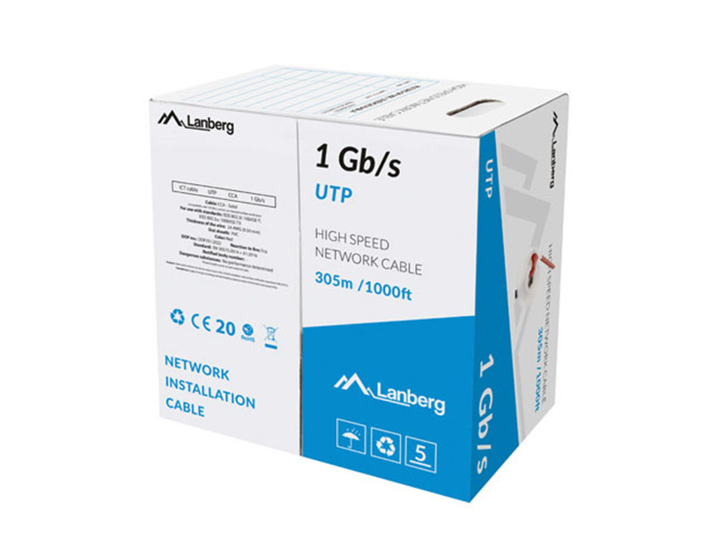 UTP Cable Cat6 305m Lanberg Solid Red CCA
