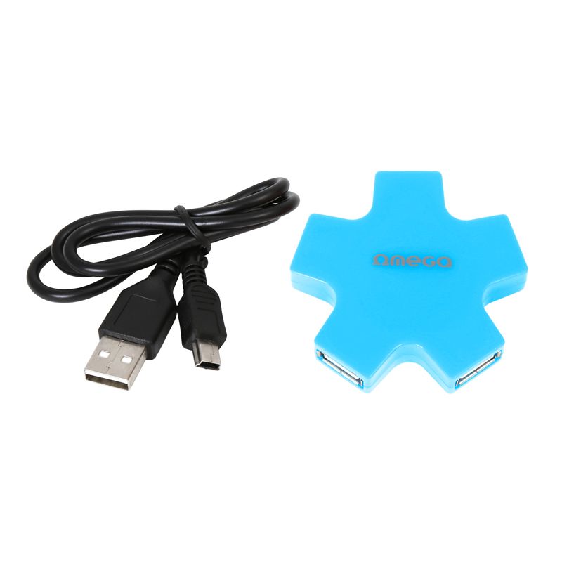 USB HUB 2.0 4-Port Omega OUH24SB Star Blue