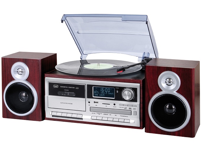 Turntable Trevi TT 1072 Bluetooth, Cassette, Radio DAB, SD, AUX-IN Wooden