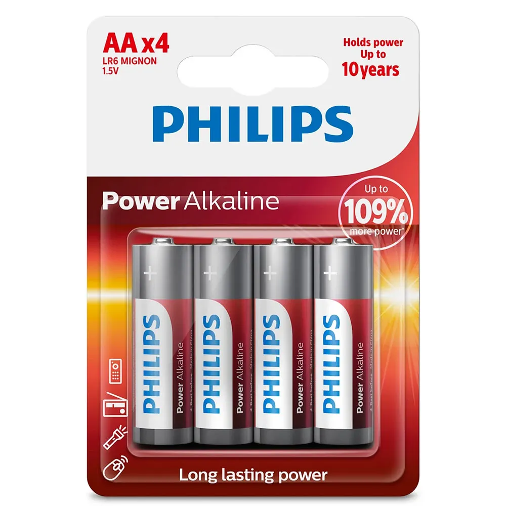 Batteries Philips PowerAlkaline AA 4 pack