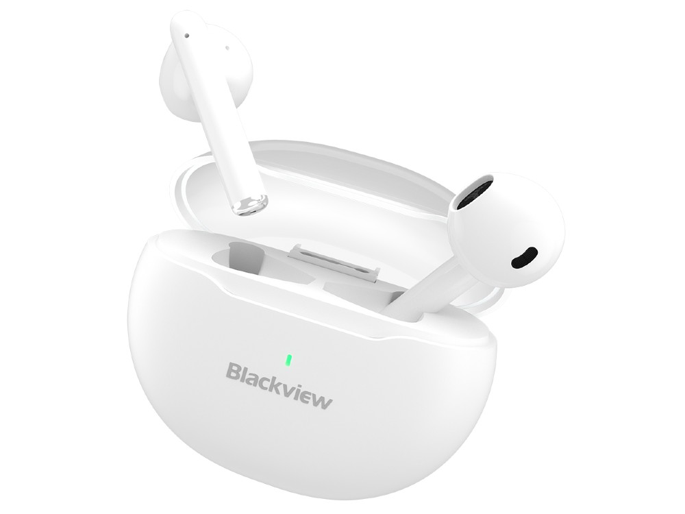 Earphones Blackview AirBuds 6 White TWS, Mic, IPX7, BT 5.3, Noise Cancel, Touch w/Charging Case
