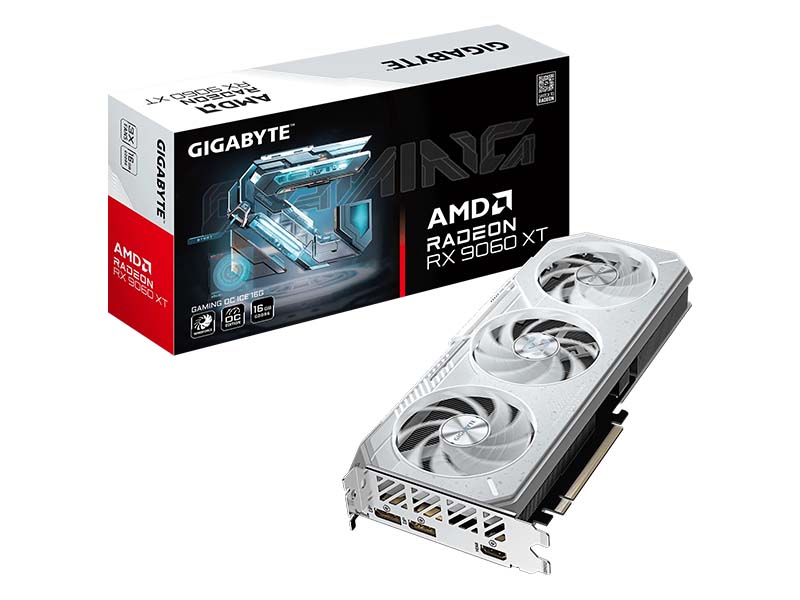 Gigabyte Radeon RX 9060 XT GAMING OC ICE 16GB GDDR6/HDMI 2.1b/2xDP 2.1a/DX12U/PCIe 5.0/WINDFORCE 3X