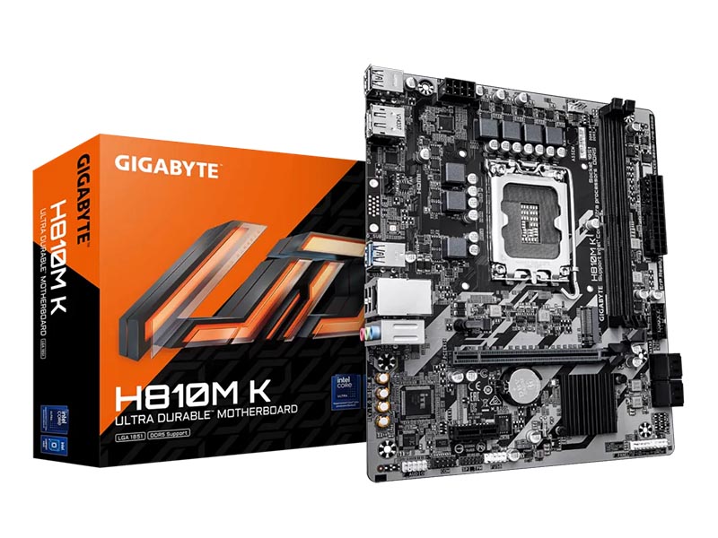 MB Gigabyte H810M K DDR5 LGA1851 6400MHz/SATA3/M.2/USB3.2/Gbit LAN/PCIe 4.0/HDMI/DP
