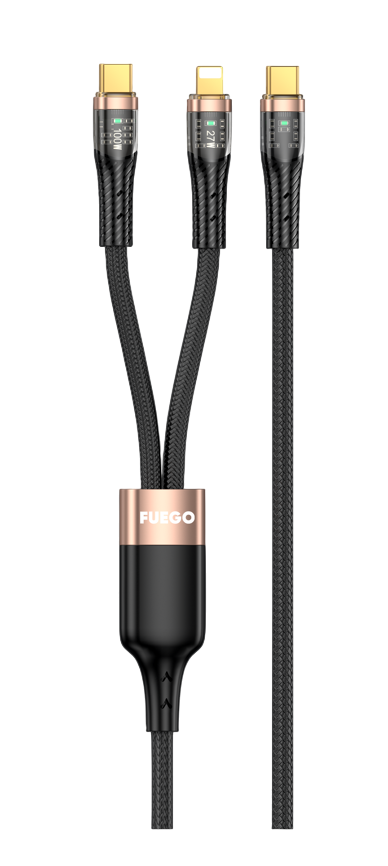 Кабел Fuego (Type C to Type C; Type C to Lightning) 2m (FG231) Black