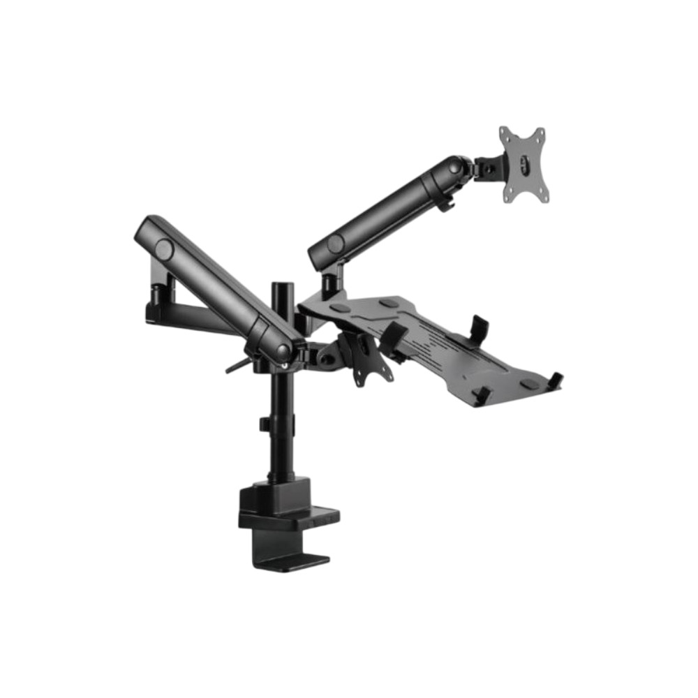 Gembird Desk mounted adjustable monitor arm with notebook tray (full-motion)g