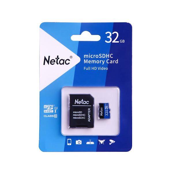 Secure Digital Micro Netac 32GB SDHC cl10 UHS-I 80MB Read w/Adapter