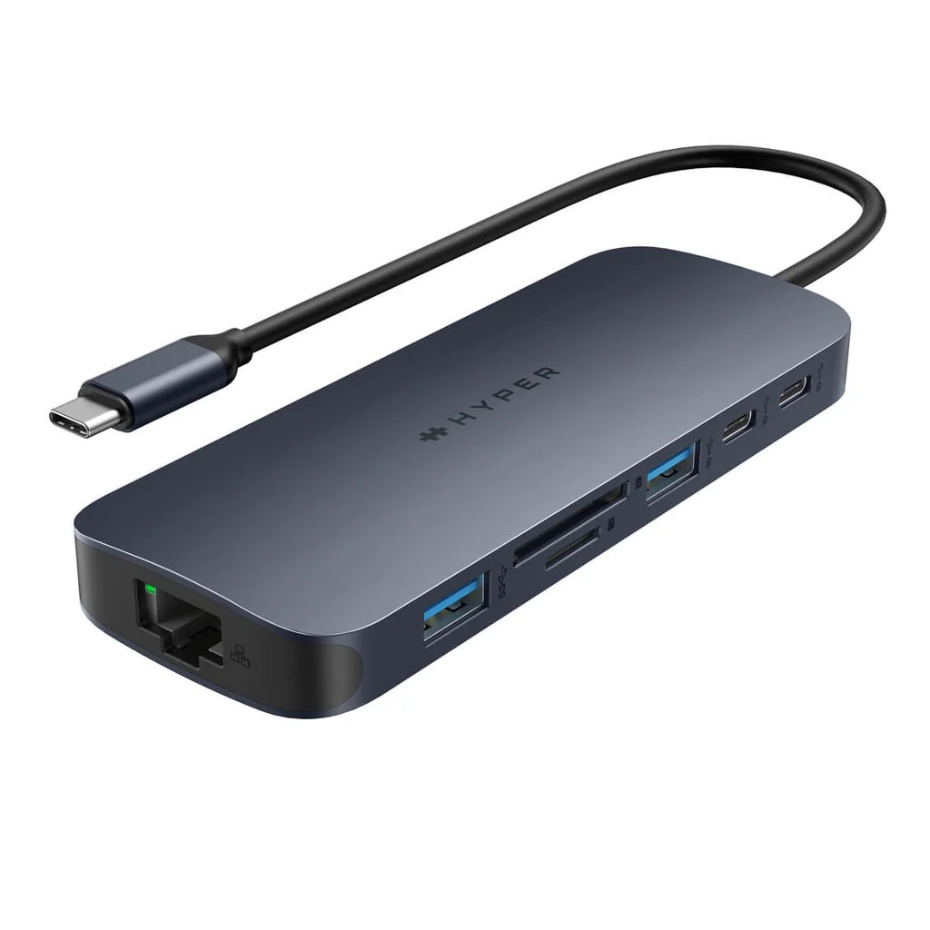 USB-C HUB Hyper 10in1 HDMI/USB/USB-C/SD Card Reader/Gigabit Ethernet/Audio Jack/PD 140W