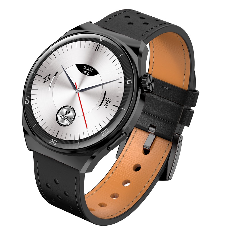 Smartwatch Garett Men V12 Black Leather