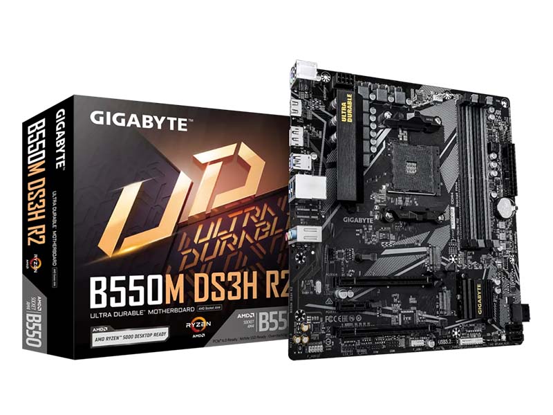 MB Gigabyte B550M DS3H R2 AM4 DDR4 4733MHz OC/SATA3/2xM.2/USB3.2/PCIe 4.0/HDMI/DP