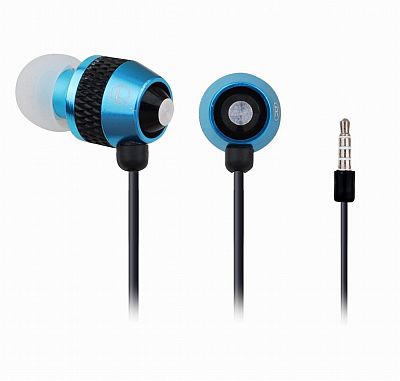 Earphones Gembird MHS-EP-002 Metal w/Microphone Black & Blue