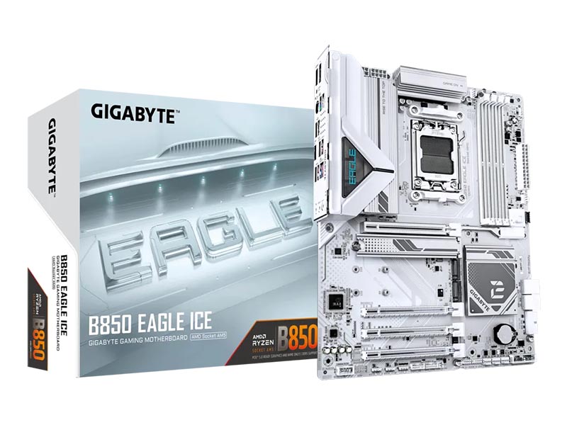 MB Gigabyte B850 EAGLE ICE AM5 DDR5 8200MHz OC/3xM.2/BT5.3/2.5Gb/Type-C/PCIe 5.0/DP/HDMI