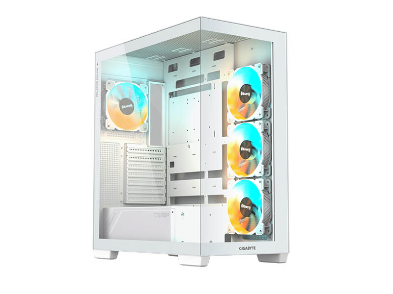ATX Midi Tower Case Gigabyte C500 PANORAMIC STEALTH ICE White w/4x 120mm ARGB Fans