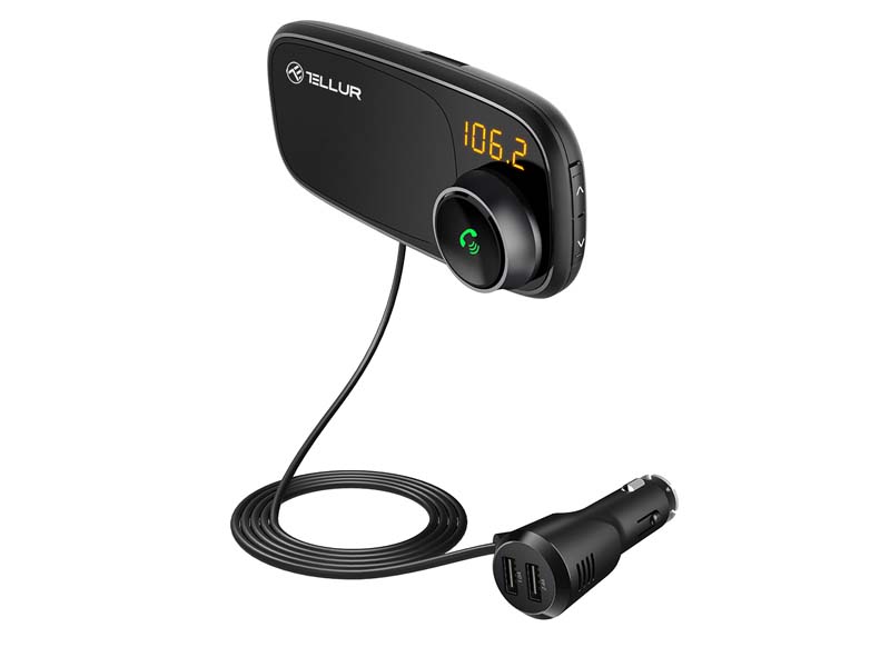 Wireless Bluetooth FM Transmitter Tellur B6 Magnetic Holder Hands Free/Dual Charger w/LCD Display