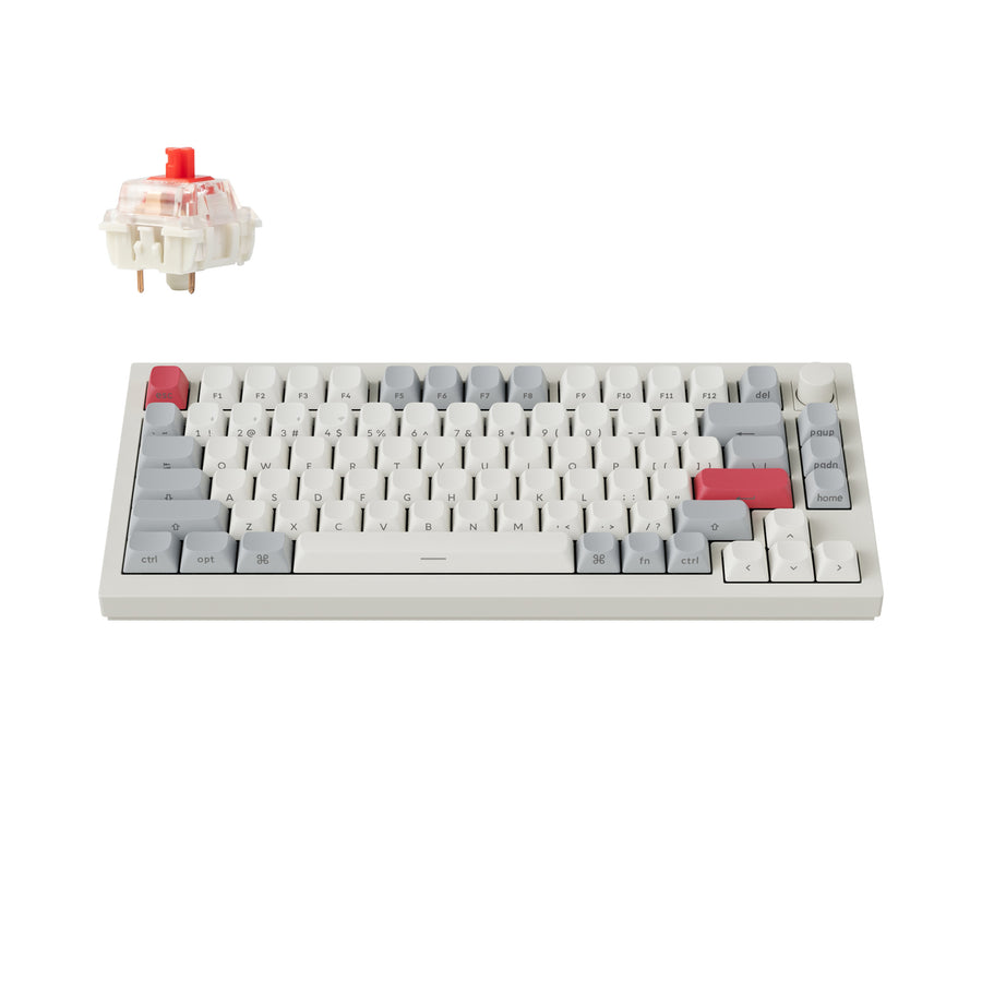 Keyboard Keychron Q1 Max 75% Wireless Swappable RGB Gateron Jupiter Red - White