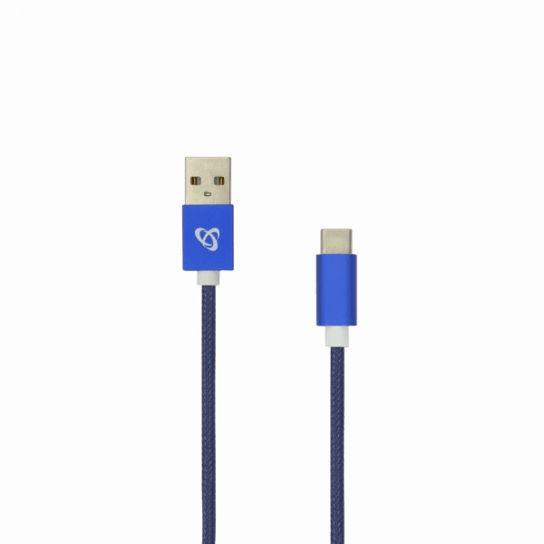 Cable USB 2.0 AM to Type-C 1.5m SBOX Braided Fruity Blue