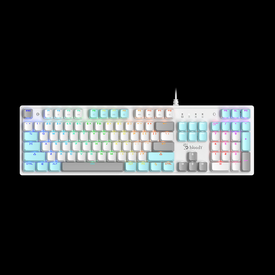 Keyboard A4 Bloody Gaming S510R Mechanical RGB Icy White BLMS Blue Switch