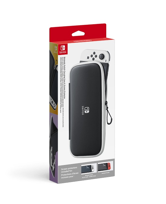 Nintendo Switch Carrying Case & Screen Protector Black/White