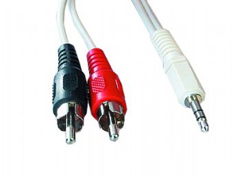Cable 3,5mm stereo to 2 phono plug RCA 5m CCA458