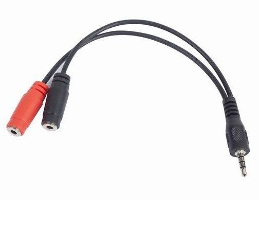 Cable Stereo Plug 3,5mm 4pin to Double Stereo Sockets 3,5mm 0.2m audio