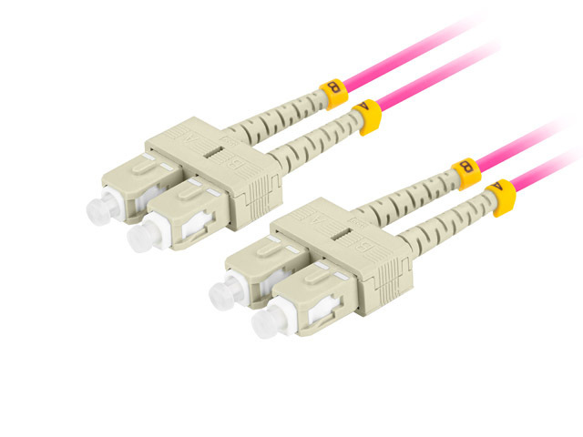 Cable Fiber Optic Duplex MM SC/UPC-SC/UPC 1m OM4 Lanberg Violet