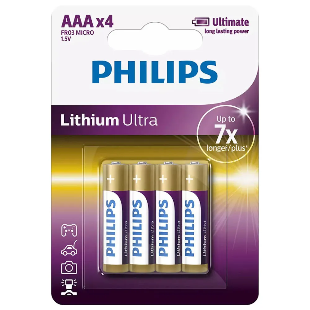 Batteries Philips Ultra AAA Lithium 4pack