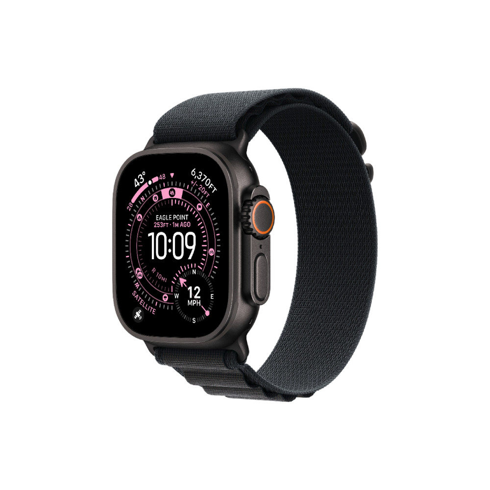 Apple Watch Ultra 3 Cellular 49mm Black Titanium Case with Black Alpine Loop - Medium