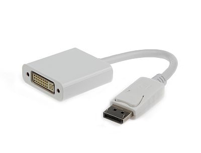 Display Port M to DVI F Adapter Gembird White