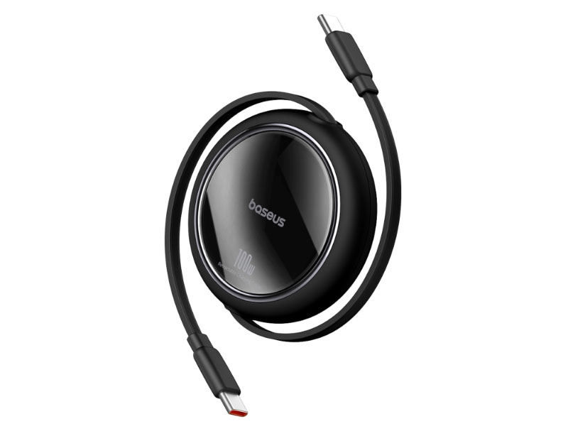 Cable USB 2.0 Type-C to Type-C 1m Retractable Baseus Free2Draw PD 100W Cluster Black