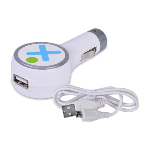 USB Universal Car Charger Vivitar 2.1A w/Micro USB Cable White