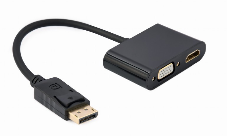 Display Port M to Hdmi F + Vga F Adapter Gembird Black