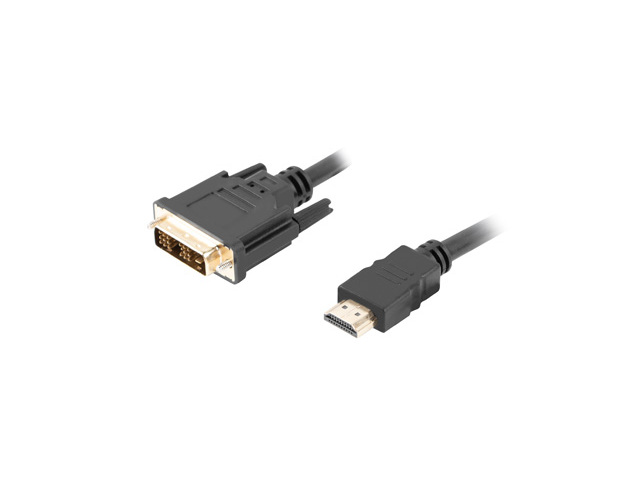 Cable HDMI to DVI M/M gold-plated connectors 1.8m Lanberg