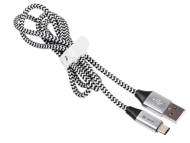 Cable USB-A 2.0 to Type-C 1m Tracer Black-Silver