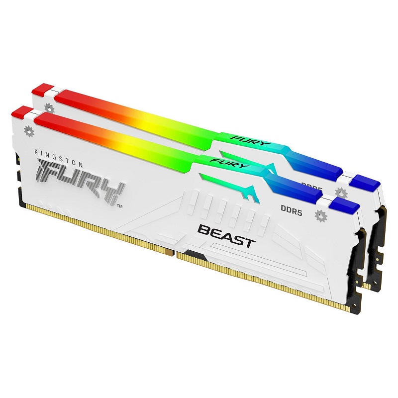 DIMM 32GB DDR5 6000MHz Kingston Fury Beast Kit CL30 RGB White (2x16)