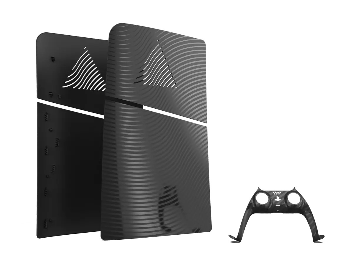 Faceplate for Playstation 5 PS5 Slim Disc/Digital and Dualsense - Black wave
