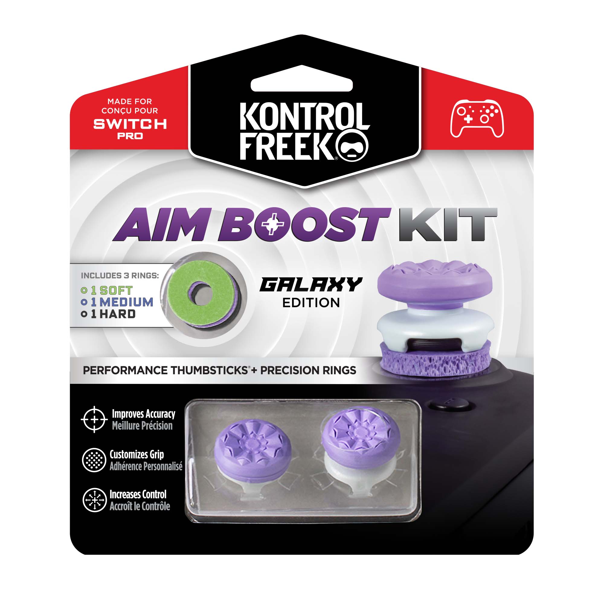 KontrolFreek Thumbsticks for Switch Pro Controller FPS Aim Boost Kit - Galaxy Edition