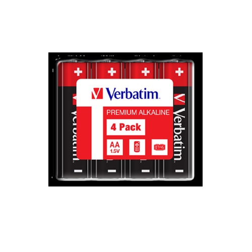 Batteries Verbatim AA 4pack Alkaline Shrink