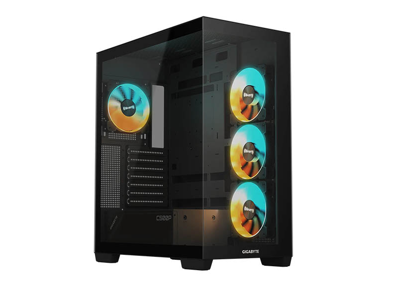 ATX Midi Tower Case Gigabyte C500 PANORAMIC STEALTH Black w/4x 120mm ARGB Fans