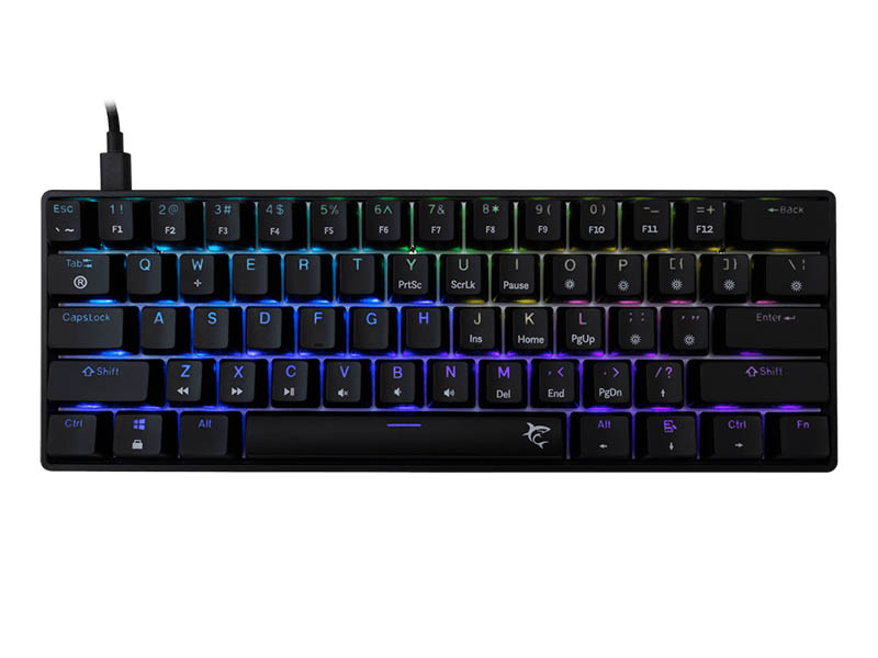 Keyboard White Shark Gaming Shinobi 2 60% Mechanical RGB Black Blue Switch Hot-Swap
