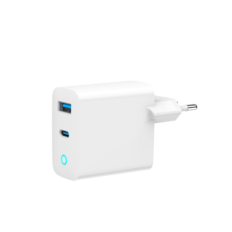 USB Universal Power Charger Gembird 2 port 30W GaN Type C White