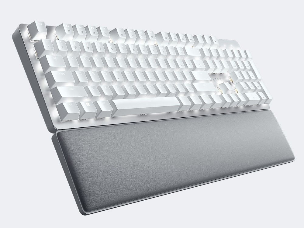 Keyboard Razer Pro Type Ultra Wireless/BT/USB Type-C Mechanical Gaming White Backlit Yellow Switch